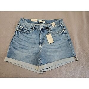 Women's Judy‎ Blue High Waist Light Wash Denim Shorts 1XL NWT